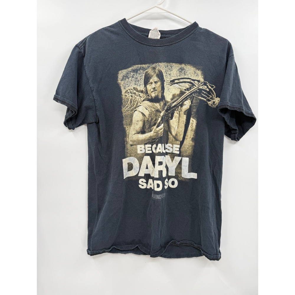 Jerzees Medium The Walking Dead T-Shirt Mens Black Daryl Dixon Crossbow AMC 2014